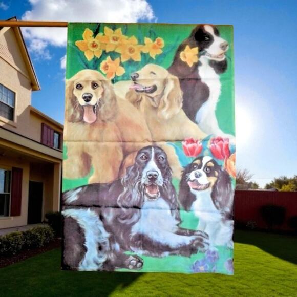 Toland Art Garden Flag Dog Spaniels Cocker Springer #865 Pup Springer 24" x 36" - Picture 11 of 11